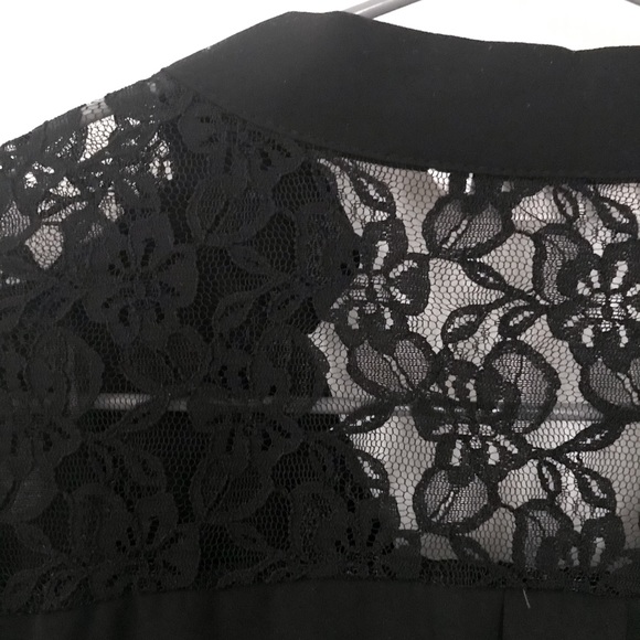 Chiffon black blouse with lace back - Picture 6 of 8